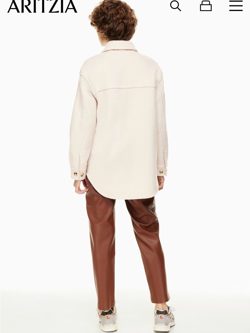 Wilfred Free Oatmeal Wool Shacket | 100% Merino Wool | Aritizia Size S - Picture 2 of 11